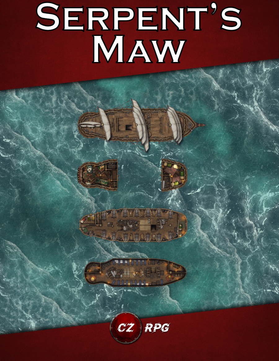 Serpent’s Maw Map - CZRPG | Bearworks Maps | Battlemaps | DriveThruRPG