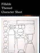 Themed Illustrated 5e Character Sheet - Fillable Hand-Drawn Original Design RPG Tool - Cafe - GM Gift B/W
