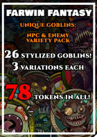 Farwin Fantasy's Unique Goblins: NPC & Enemy Variety Pack VTT Portrait Tokens
