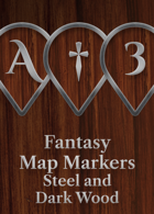 Fantasy Map Markers - Steel and Dark Wood (VTT)