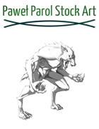 Werewolf B&W - RPG Stock Art