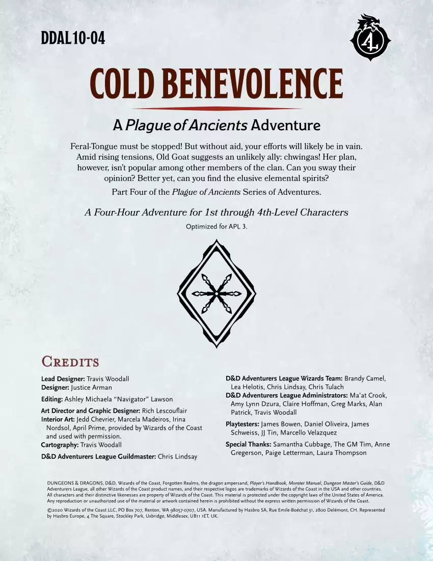 DDAL10-04 Cold Benevolence - D&D Adventurers League | Dungeon