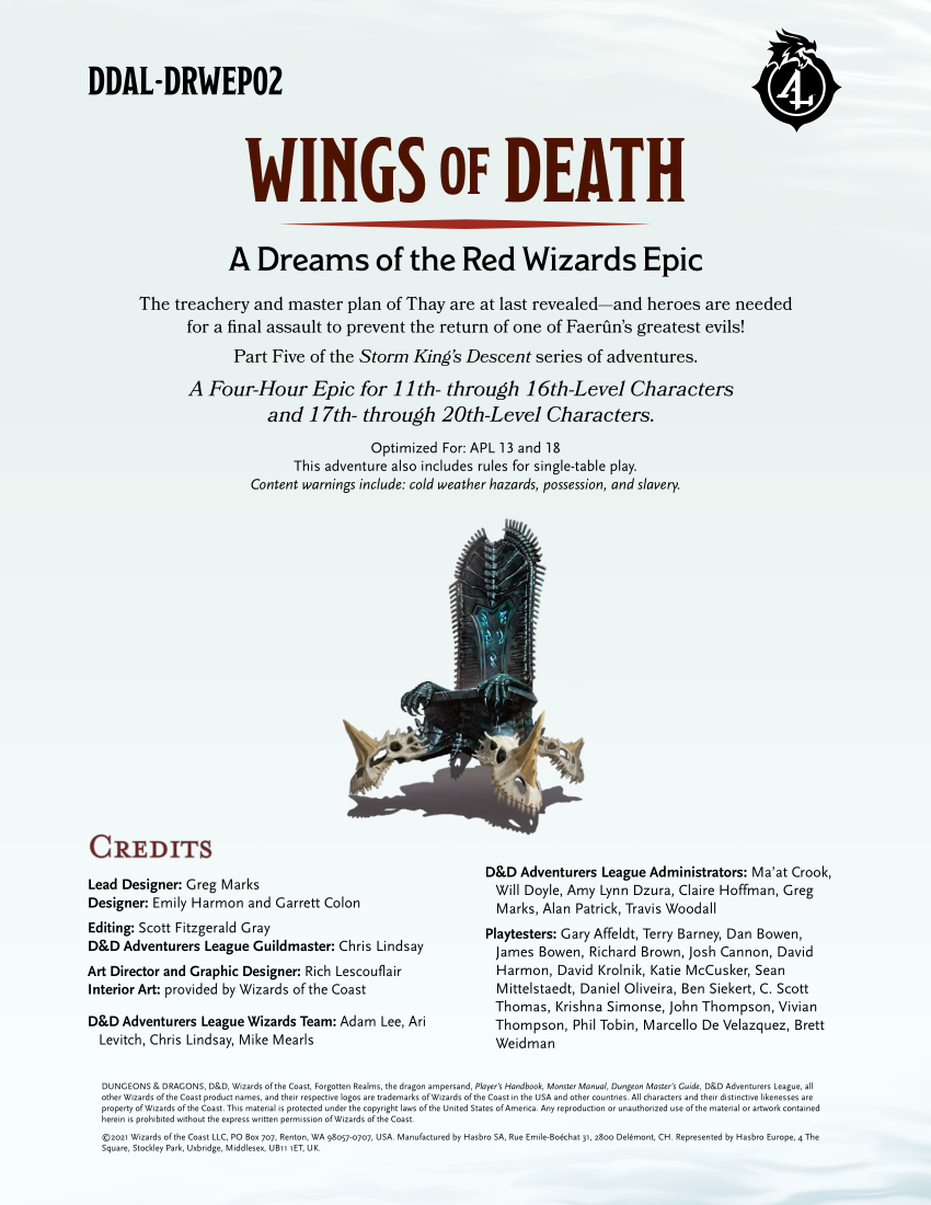 Cover of DDAL-DRWEP-02 Wings of Death