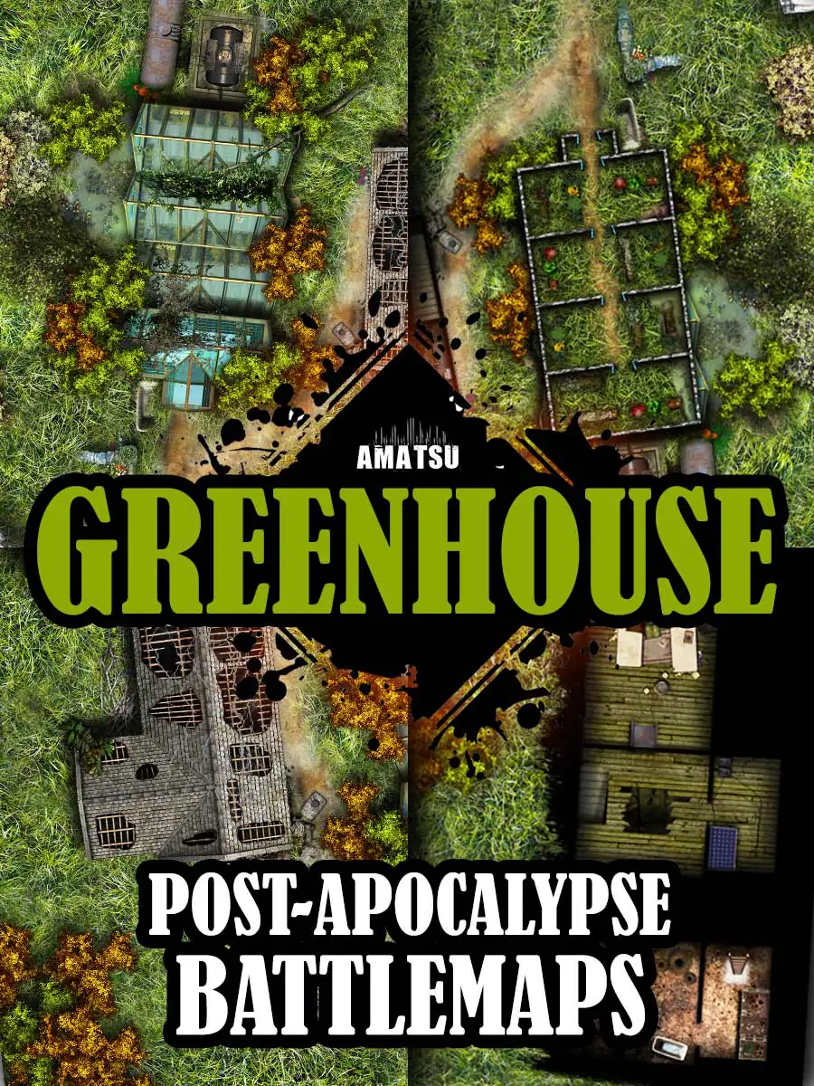 Post-apo Greenhouse Battle Map ☣️ invaded by vegetation | grisly farm ...