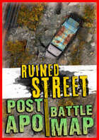 Post-apoc city ruins battle map ☢️ Ruined Street