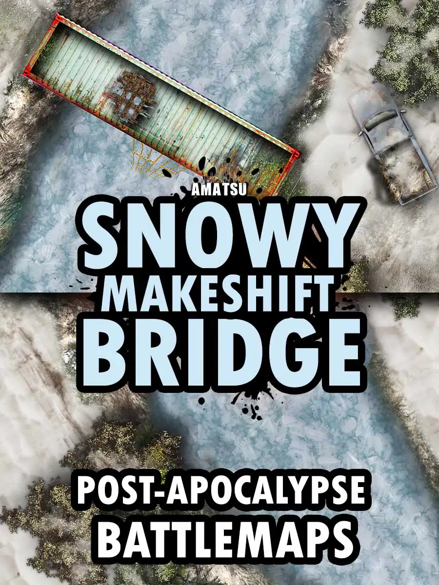 Post Apoc Frozen Bridge Battlemap ☣️ winter of atom encounter vtt map ...