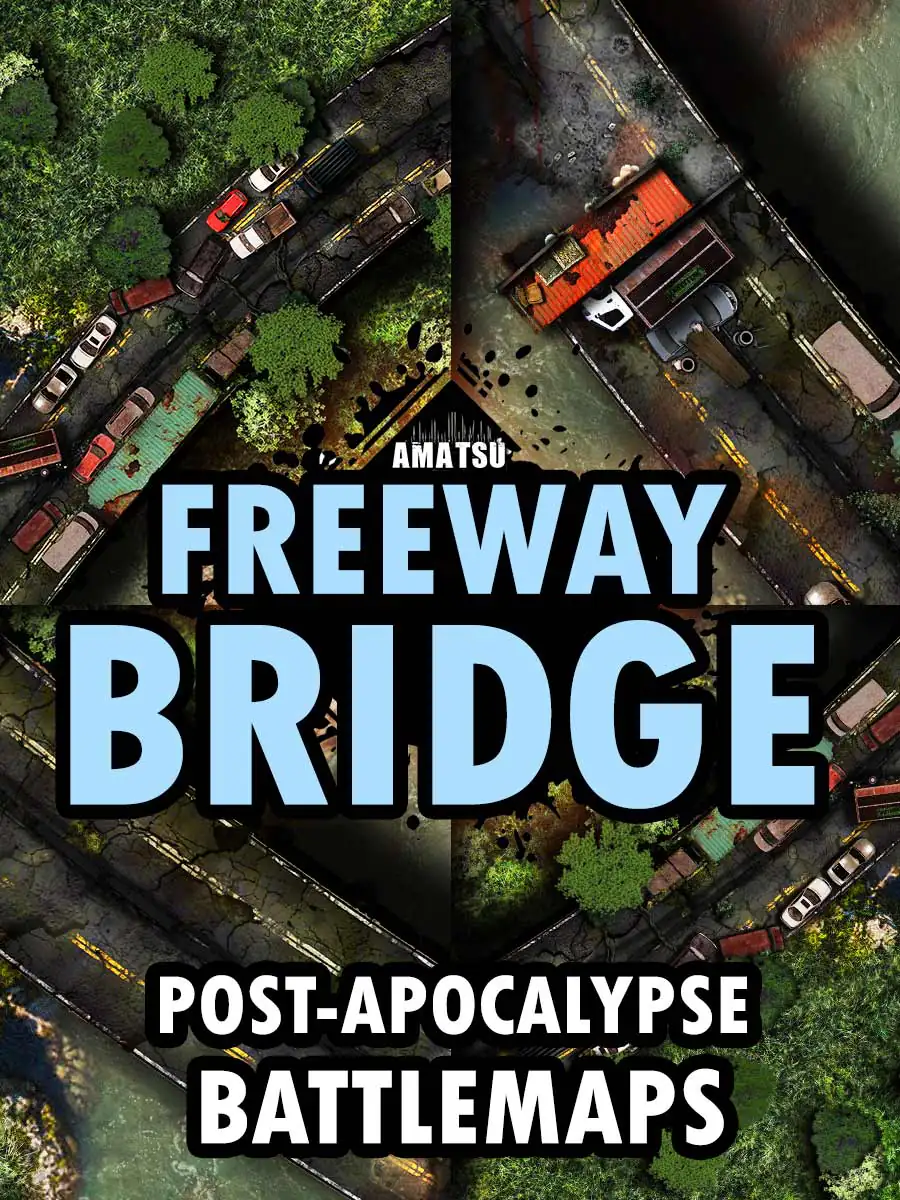 Post apo Freeway Bridge battlemap barricade ☣️ a Walking Dead 