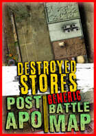 Generic VTT Battle Map ☣️ destroyed stores & car park | Roof & Floor view