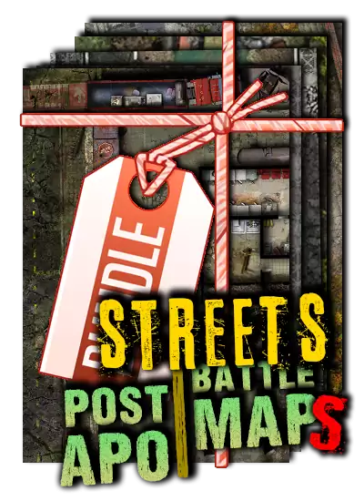 Post apocalyptic Ruined City Streets Map ☢️ Owlbear Rodeo battle maps ...