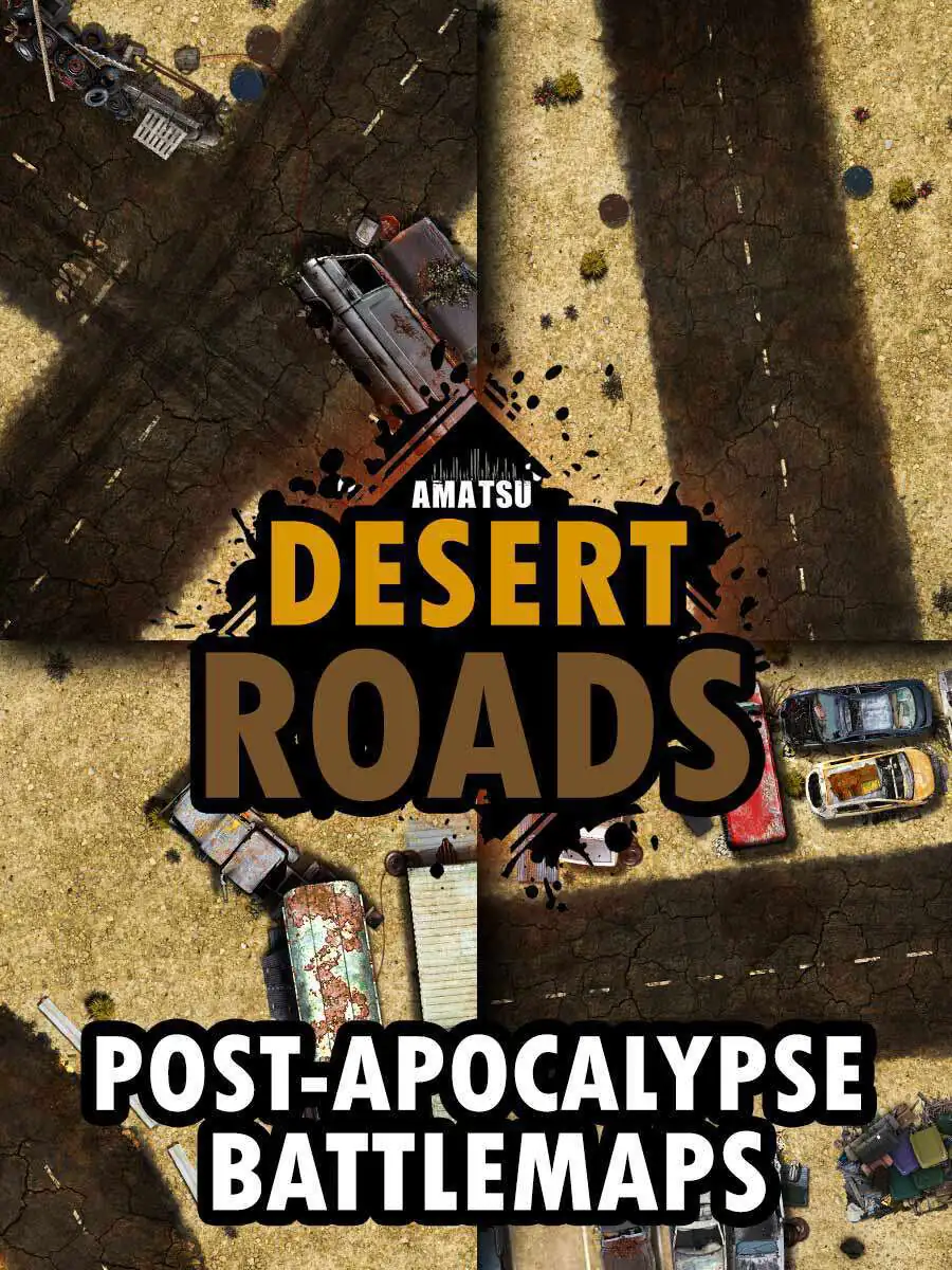 Post-apocalyptic RPG tabletop maps ☣️ modern Desert roads - Amatsu ...