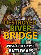 Post-apocalyptic Destroyed River Bridge Battlemap
