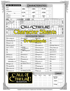 Character Sheets - Dreamlands - Call of Cthulhu 7th Edition