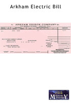 Arkham Electric Bill - 1920s
