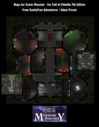 Maps for a Mad Scientist’s Lair (Cliff Manor / Xavier Mansion) - Inspired by Doctor X (1932) - For Call of Cthulhu 7th Edition - Miskatonic Repository