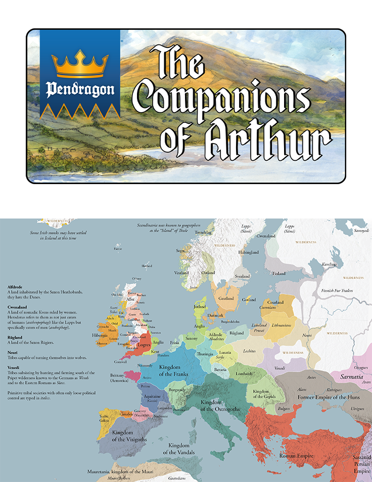 Pendragon Europe Map - Chaosium | Matthew Wallhead | Companions of ...