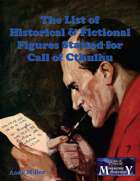 The List of Historical & Fictional Figures Statted for Call of Cthulhu