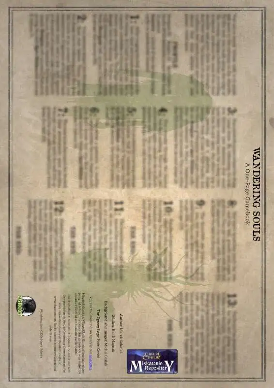 Wandering Souls - a Zgrozy One-Page Gamebook - Chaosium