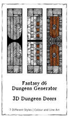 D6 Random Fantasy Dungeon Generator: 3D Papercraft Dungeon Doors