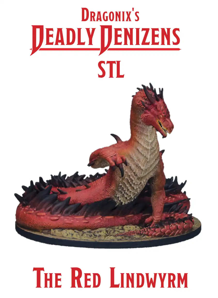 Dragonix's Monster STL: The Red Lindwyrm STL - Dragonix Books