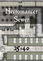 40x25 Battlemap - Necromancer's Sewer Lair