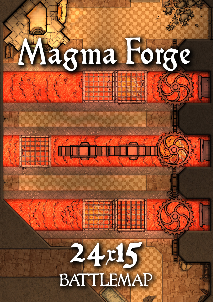 Magic Forge Map {Commercial} Magma Forge Battlemap - HisCursedness | Maps | DriveThruRPG