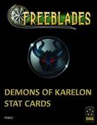 Freeblades Demons of Karelon Model Stat Cards