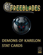 Freeblades Demons of Karelon Model Stat Cards NOV22