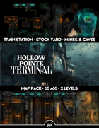 Hollow Pointe Terminal Battlemap - Train Station Mines and Caves