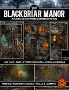 Blackbriar Manor - A 3-Level Haunted Abandoned Victorian Cottage Estate with Prison Dungeon and Arcane Magic Battlemap (Foundry VTT)