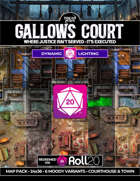 Dynamic | Gallows Court - Courthouse, Market, Tavern, and Gallows Battlemap (Roll20)