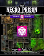Dynamic Lighting | Necro Prison - A sprawling prison complex with wardens office, cells, punishment chambers, and occult altars (Roll20)