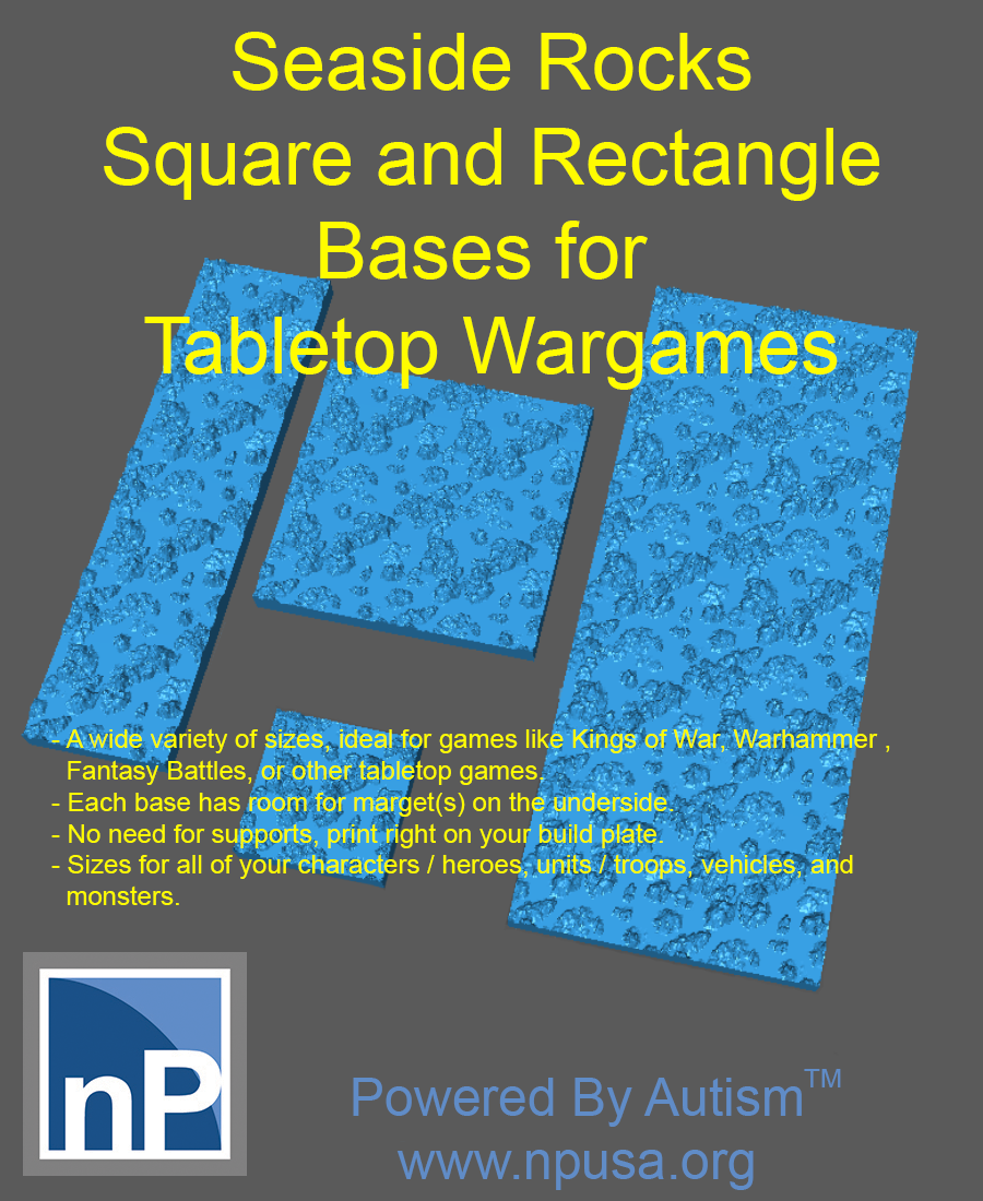 Square / Rectangle Miniature Bases - Seaside Rocks - nonPareil ...