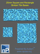 Square / Rectangle Miniature Bases - Broken Tiles