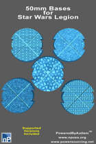 50mm Notched Round Bases for Miniatures - Pack 2