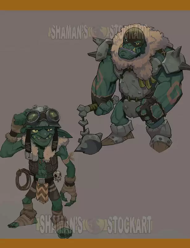 Dual Orcs - Shaman's Stock Art | Shaman's Stock Art | DriveThruRPG