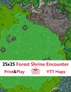 25x25 Battlemap | Forest Shrine Encounter