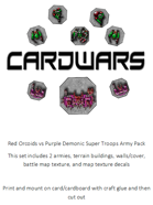 Top Down Sci-Fi Red Orcoids vs Purple Demonic Super Troops Army Pack