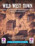 Wild West Town Static & Animated Battlemaps Pack (4 variants) | Roll20