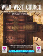 Wild West Church Static & Animated Battlemaps Pack (4 variants) | Roll20