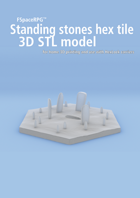 3D STL Standing stones terrain hex tile counter