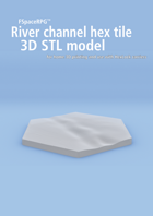 3D STL River terrain hex tile counter