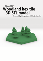 3D STL Woodland terrain hex tile counter