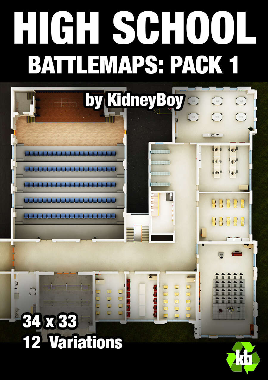 High School Battlemaps: Pack 1 - KidneyBoy | DriveThruRPG