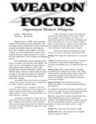 Weapon Focus: Improvised Modern Weapons