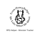 RPG Helper - Monster Tracker
