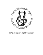 RPG Helper - GM Tracker