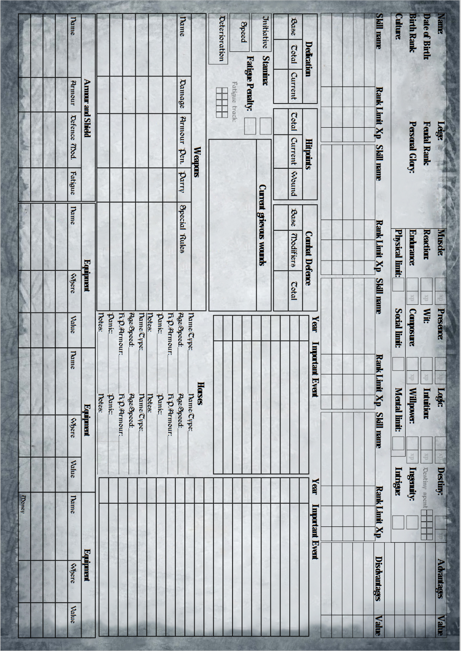 Fiefdom Sheets - Curious Cultist Games | DriveThruRPG
