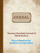 Mark's Journal - Incident at Greg's Diner Player Handout