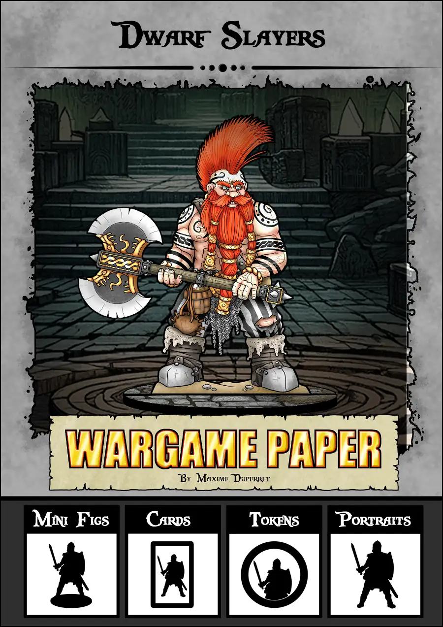 Dwarf Slayers 01 - Customizable and Printable Paper Mini Figurines and ...