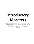 Introductory Monsters for Worlds Without Number